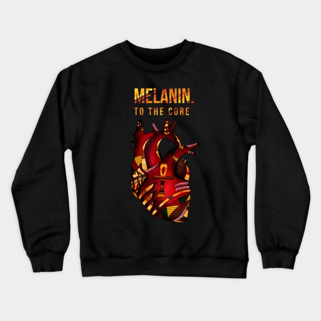 Melanin Heart - Melanin To The Core Crewneck Sweatshirt by kenallouis